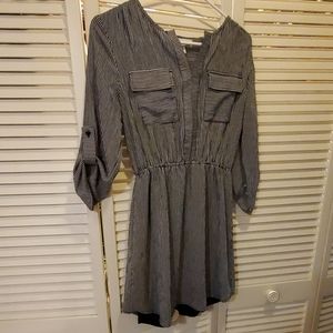 Black and white striped dress